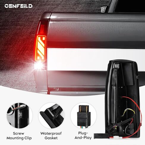 LED Tail Light Assembly Fit for Chevy & GMC C/K 1500 88-99, C/K 2500 3500 88-00, C1500 C2500 Suburban 92-99, for Silverado 94-98, Blazer 92-94, for Yukon 92-00, for Cadillac Escalade 99-00 in Saudi Arabia