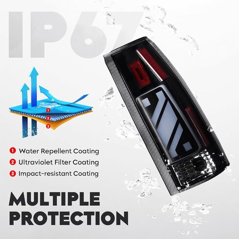 LED Tail Light Assembly Fit for Chevy & GMC C/K 1500 88-99, C/K 2500 3500 88-00, C1500 C2500 Suburban 92-99, for Silverado 94-98, Blazer 92-94, for Yukon 92-00, for Cadillac Escalade 99-00 in Saudi Arabia