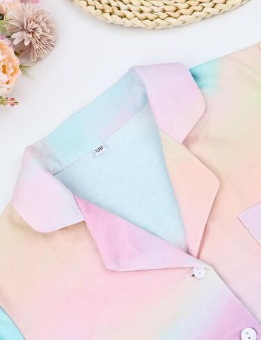 Girl Pajamas Set Long Sleeve kids Button Down Sleepwear with Eye Mask, Hairband in Kuwait