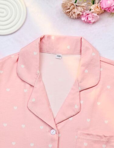 Girl Pajamas Set Long Sleeve kids Button Down Sleepwear with Eye Mask, Hairband in Kuwait