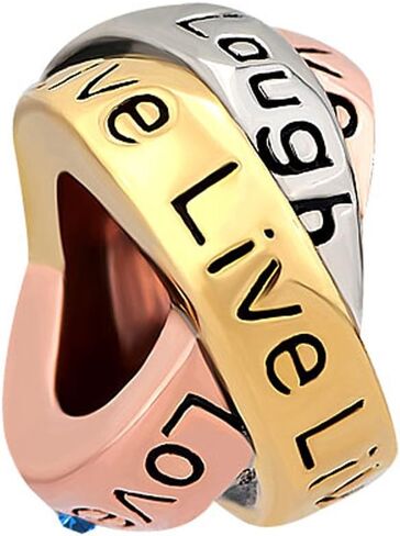 CharmSStory Valentines Day Gifts Trinity Ring Lucky Charms Live Love Laugh Simulated Birthstone Beads for Snake Chain Bracelet in Saudi Arabia
