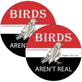 2 Pack Birds aren't Real Bumper Sticker for Car,Funny Stickers President Decal Bumper Suitcase Trucks Window Laptop Waterproof Decal Sticker 5 Inch