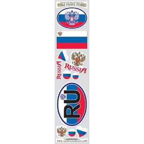 Car Chrome Decals Russia 11 Stickers Set Russian Flag Decals Bumper stiker car auto Bike Laptop STS-RU