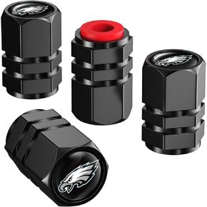 4PCS Black Tire Valve Stem Caps, Aluminum Tire Valve Cap Set, Universal Stem Covers for Cars Trucks Motorcycles SUVs and Bikes