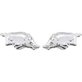 2pcs 3D Running Wild Pig Boar Warthog Hog Metal Emblem Car Side Fender Rear Trunk Car Decal Sticker (Black)
