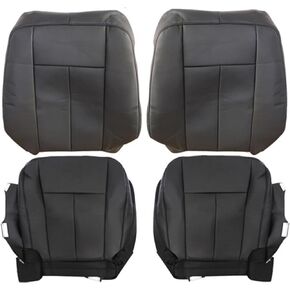 GXARTS Driver and Passenger Side Bottom and Top Lean Back Replacement Perforated Leather Seat Cover Black #1W 2W 4W Compatible with Ford Expedition 2007 2008 2009 2010 2011 2012 2013 2014