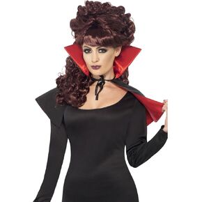 Smiffy's Women's Mini Vamp Cape and with High Collar In Display Pack