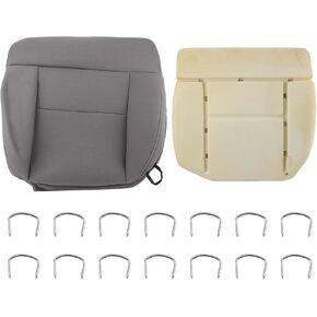 AUTOKAY Driver Bottom Foam Cushion & Seat Cover for Ford F-150 2004-2008 Gray