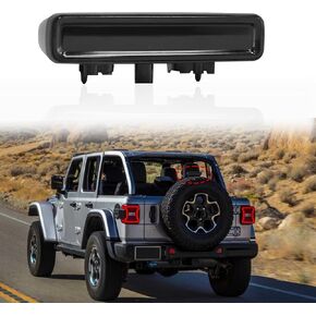 LED 3rd Brake Light for 2018-2024 Wrangler JL Accessories Third Brake Light High Mount Stop Light (Black Housing Smoke Lens)
