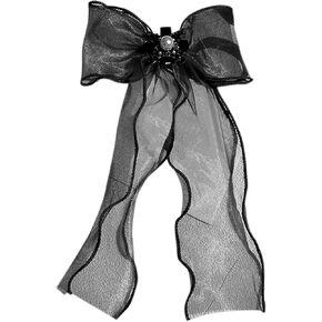 Women's Bow Brooch Clip Sheer Mesh Rhinestone Alloy Suitable for Uniform