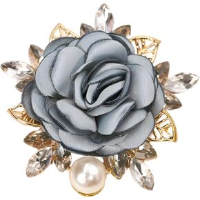COLORFUL BLING Elegant Rose Flower Pearl Brooch Pin for Women Girls Vintage Floral Hairpin Headpieces Brooch Clothing Bag Scarf Decoration Shawl Pins Jewerly