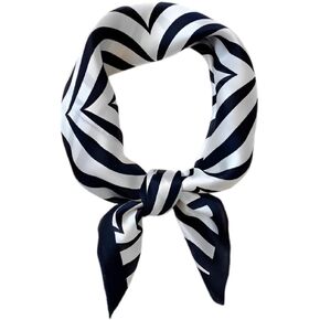 Leopard Zebra Print Scarf for Women French Neck Head Scarf Silk Neckerchief Vintage Headscarf for Women