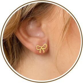 JSJOY Stud Earrings 14k Gold Stud Earrings Gifts for Women Cubic Zirconia Earrrings Hypoallergenic Hoop Earrings Dainty Jewelry