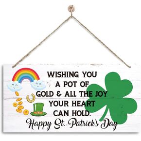 Decor for St. Patrick's Day, Decorative Wall Plaque, Home Welcome Decor, Front Door Decor for Porch, Housewarming Decor, Printed Wood Hanging Sign - This House Runs On Love & Shenanigans