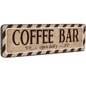 علامة بار القهوة ديكور القهوة ريفي القهوة معلقة علامات خشبية جدار الفن مزرعة ديكور المنزل اكسسوارات بار القهوة للمنزل المطبخ مقهى ركن القهوة، 16 × 5 بوصة in Kuwait