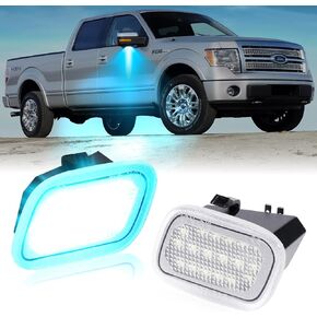 POPMOTORZ LED Side Mirror Puddle Lights Lamps Assembly Compatible with 2015-2021 Ford F150 / Ford F-250 F-350 F-450 F-550 Super Duty LED Under Mirror Puddle Lamp Front Side Puddle Lights Pack of 2