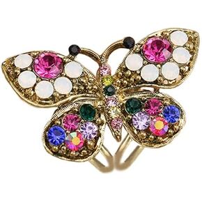 Butterfly CZ Silk Scarf Ring Clip for Women Slide T-shirt Tie Clips Clothing Cape Ring Wrap Holder Fashion Vintage Animal Clip Belt Buckle Jewelry Gift