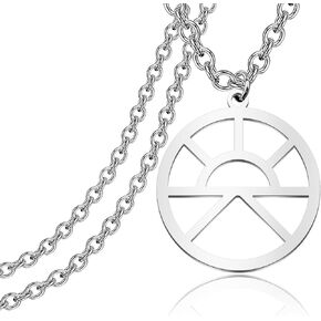 CENWA Stainless Steel Sun Symbol Necklace Rising Sun Gift Morning Lord Holy Symbol Jewelry