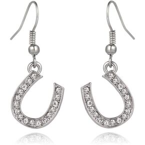 Liavy's Horseshoe Fashionable Earrings - Fish Hook - Sparkling Crystal - Unique Gift and Souvenir