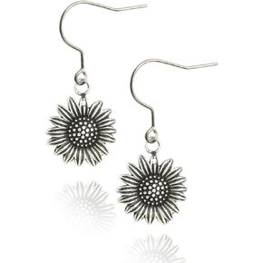 TGNEL Titanium Fish Hook Earrings for Sensitive Ears, Copper Material, Plant Drop Design, Girls