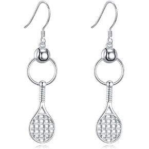 POPLYKE Sport Earrings for Women 925 Sterling Silver Dangle Earrings Jewelry Gifts for Player Sports Fan