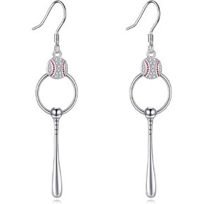POPLYKE Sport Earrings for Women 925 Sterling Silver Dangle Earrings Jewelry Gifts for Player Sports Fan