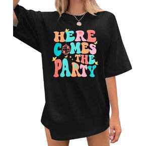 Bachelorette Shirt Women Bride Tshirt - Here Comes Bride Tee Party Shirt Bridal Shirt Casual Short Sleeve Oversized Top
