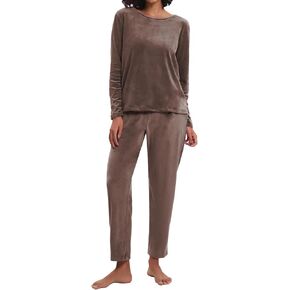 Women's Velvet Pajama Set Lounge Set Jogging Suit 2 Piece with Crew Neck Top and Sweatpants Sweatsuit Set
