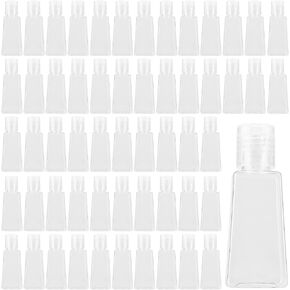 SINJEUN 120 Pieces 1oz/30ml Clear Plastic Empty Bottles with Flip Cap, Empty Squeeze Bottles, Mini PET Clear Refillable Travel Containers for Shampoo, Toners, Lotions, Creams