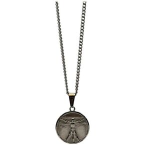 Planet '79 316L Stainless Steel inspired Vitruvian Man Pendant with Chain Mens Pendant Boyfriend Gift for him Girlfriend Gift for Her