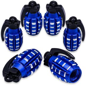 4PCS Tire Valve Stem Caps, Aluminium Alloy Tire Valve Stem Covers Universal Car Wheel Tire Valve Caps for Cars, Trucks, SUV, Motorcycles, Bike and Bicycles (Blue)
