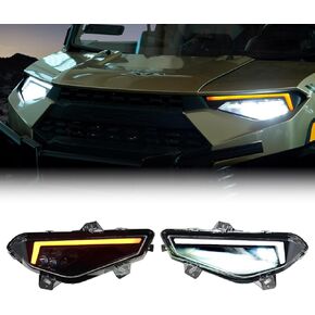 AUPOWER LED Headlights for Polaris Ranger 1000 XP Accessories 2018-2025, Head Lamps for Ranger XP 1000/Crew XP 1000 Front Lamps with High-Low Beams DRL Turn Signal, Replace #2889072