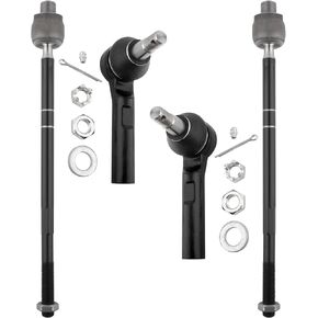 4Pcs Suspension Kit Front Inner Outer Tie Rods End Links Left Driver & Right Passenger Fit For Ford Explorer 2002-2005, For Mercury Mountaineer 2002 2003 2004 2005 4.0L Replace# ES3461 EV421
