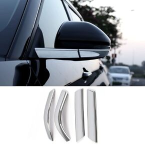 Car Accessories Fit for Ford Explorer 2020 2021 2022 2023 Exterior Rear View Mirror Strip Trim Cover (Glossy Chrome Style) ABS 4 PCS