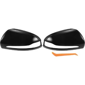 X AUTOHAUX Pair Car Rear View Driver Passenger Side Mirror Cover Cap Replacement Gloss Black for Mercedes-Benz C E GLC CLASS W205 W213 W238 W222 C217 C253 X205 W253 Mirror Guard Covers
