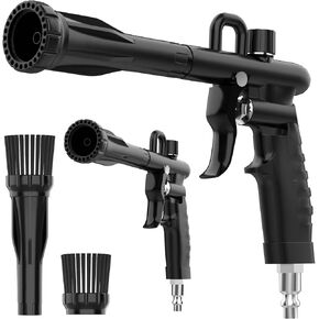 Car Cleaning Gun, Car Interior Detailing Air Blower Gun with 2 Nozzles, High Pressure Car Cleaning Drying Tool for Quickly Blasts Dirt and Dust, Works with Air Compressor