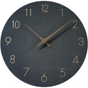 Wall Clock - Silent Flatwood Wall Clock 12" Non-Ticking Modern Style Wooden Clock Battery Operated Wall Clock for Home Living Room Kitchen Bedroom Office School Hotel