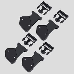 A & UTV PRO 4 Pair Door Net Buckle Clips for Can Am Defender, Front and Rear Door Side Safety Net Fastener Base Support Quick Side Release Buckles Accessories, Black,4-Seat