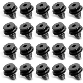 20 PCS Car Rear Taillight Fixing Clip, 0.68" x 0.78" Taillight Tube Clip Push-in Rivet Clip, Replaces OEM #68061648AA Parts, Compatible with Dodge 2007-2022 Ram 1500 2500 3500 4500 (Black)