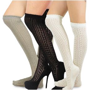 Fashionable Cotton Slouchy Boot Socks for Women and Girls: Long Thigh Highs, Over-the-Knee Highs, and Knee Highs