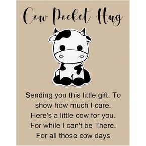 BLEOUK Cow Pocket Hug Thinking Of You Pocket Hug Token Thinking Of You Gift Little Pocket Hug Long Distance Cow Lover Gift