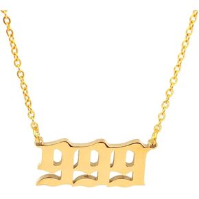 Angel Number Necklace,18K Gold Plated 111 222 333 444 555 666 777 888 999 Necklace Lucky Number Pendant Choker Numerology Jewelry Friendship Birthday Gift Valentine's Day in Saudi Arabia