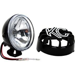 KC HiLiTES 1490 Rally 400 4" 55w Single Driving Light with ABS Stone Guard, Black