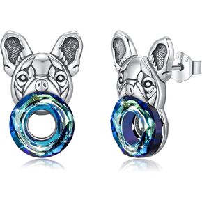 Leopard/Lion/Tiger/Dog Earrings Sterling Silver Studs Hypoallergenic Earrings for Sensitive Ears Animal Crystal Earrings Jewelry Gifts for Women Men Christmas Day Birthday
