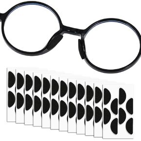 Eyeglass Nose Pads 48 Pairs Thin 1.6mm Anti Slip Eyeglass Nose Pads Self-Adhesive Thin Foam Eyeglass Nose Pads Glasses Replacement Anti Slip Nose Pads for Full Plastic Frames (Black)