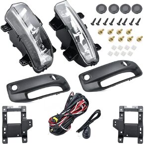 LED Fog Light Wiring Kit Fog Light with Lamp Bracket Wires Switch Compatible with Dodge Ram 2500 3500 2019-2022 Fog Lamp Replaces 68273291AB CH2592158 68273292AB CH2593158