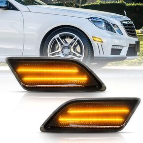 Bestview LED Side Marker Lights Compatible with 2012-2014 Mercedes Benz W204 LCI C250 C300 C350 C-Class, Driver & Passenger Side, Smoked Len
