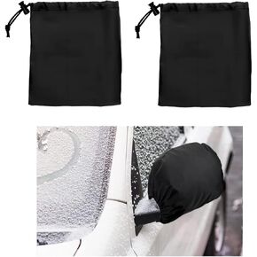 2PCS Car Side View Mirror Cover, 13.2"×10.1" Waterproof Auto Mirror Winter Cover with Drawstrings, Oxford Exterior Rear View Mirror Dust Cover Frost Guard Mirror Protector