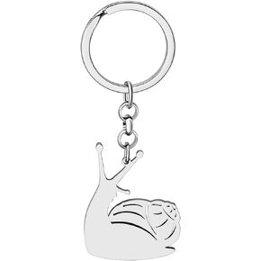 Novelty Snail Keychain Gifts for Women Girls Decorations Stainless Steel Car Key Chain Ring Creative Animals Charms