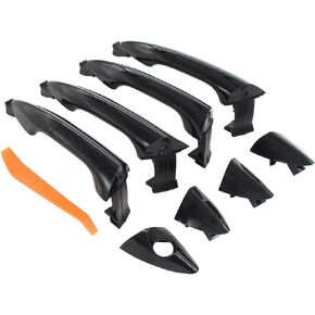 MOTOKU Black Front Rear Exterior Door Handle Kit for Hyundai Elantra 2011-2016 Outer Left Driver and Right Passenger Side